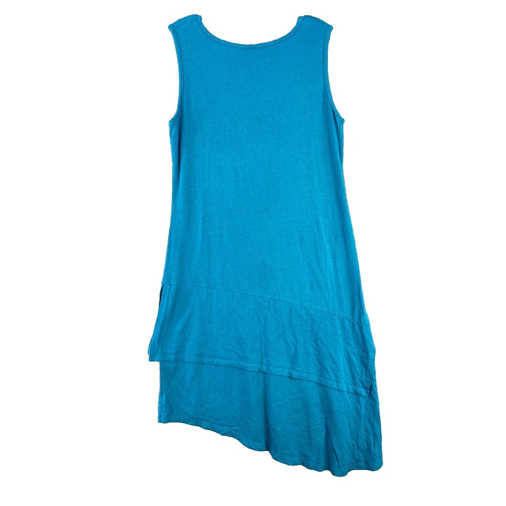 Blue Canoe Dress Women's Medium Blue Tiered Asymmetric Organic Cotton USA Made